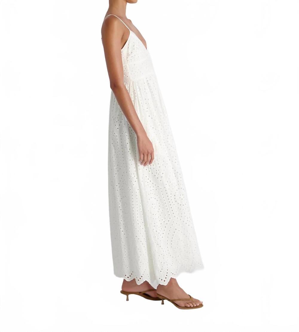NEW FRENCH CONNECTION trini maxi dress in white eyelet - Picture 3 of 4